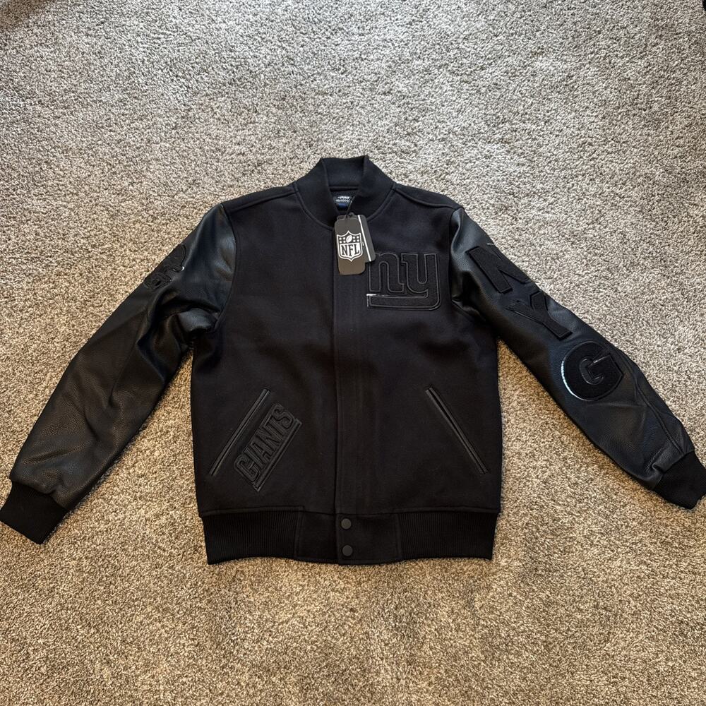 NWT Pro Standard NFL New York Giants Triple Black Men’s Varsity Jacket Sz M